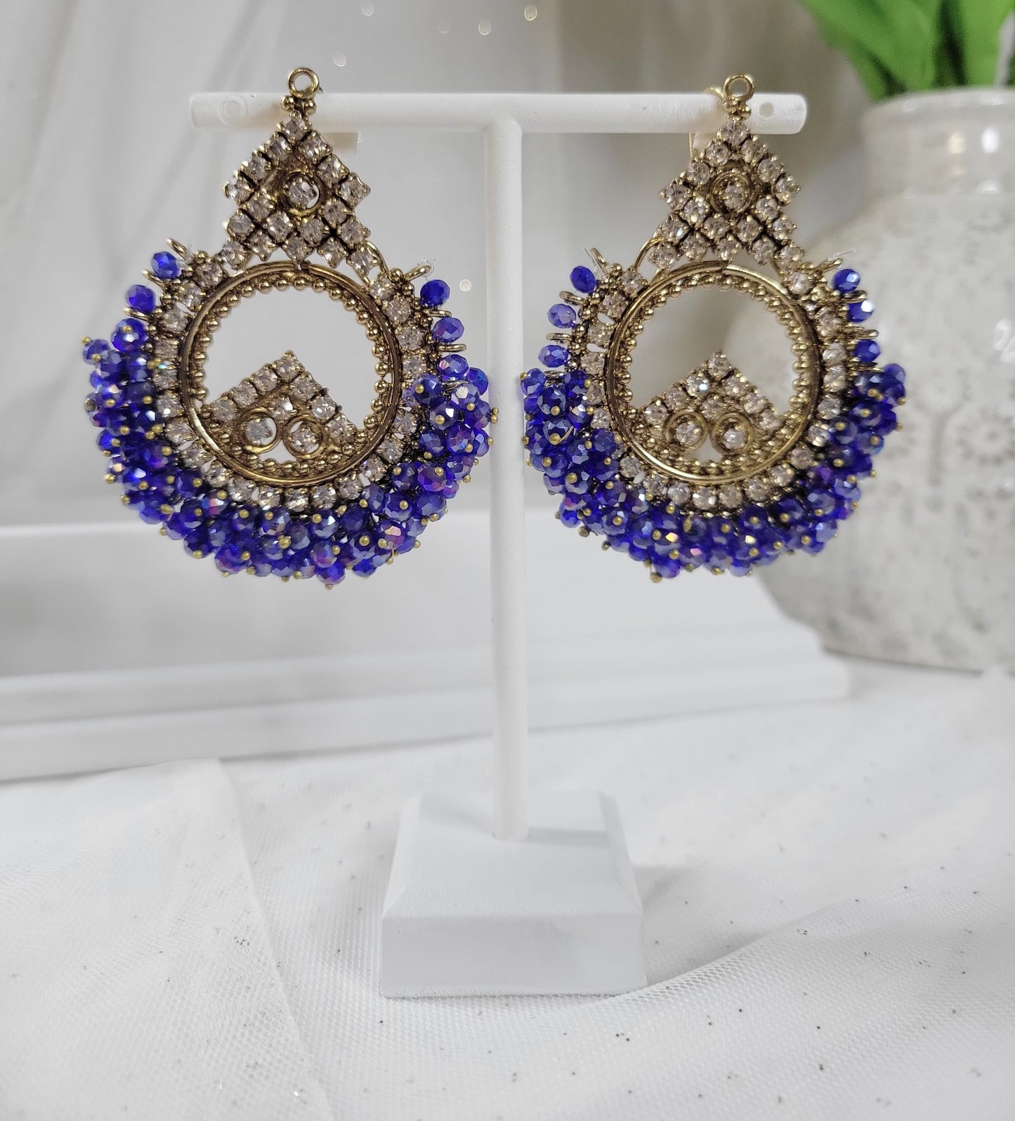 Sapphire Gajra Saveer Earrings