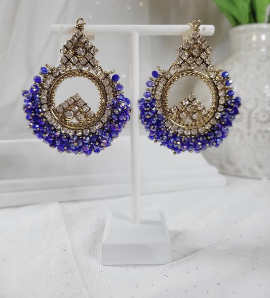 Sapphire Gajra Saveer Earrings