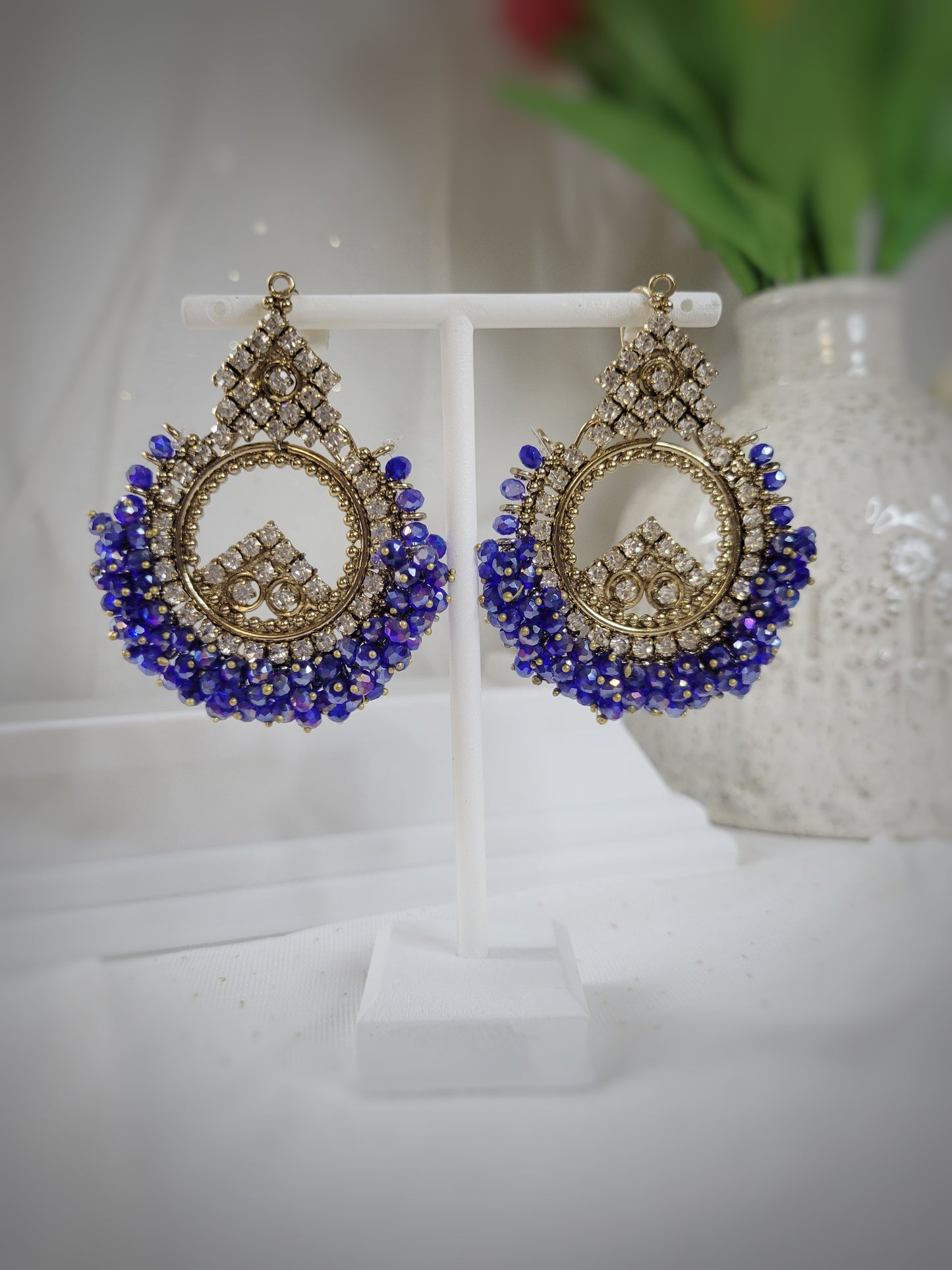 Sapphire Gajra Saveer Earrings