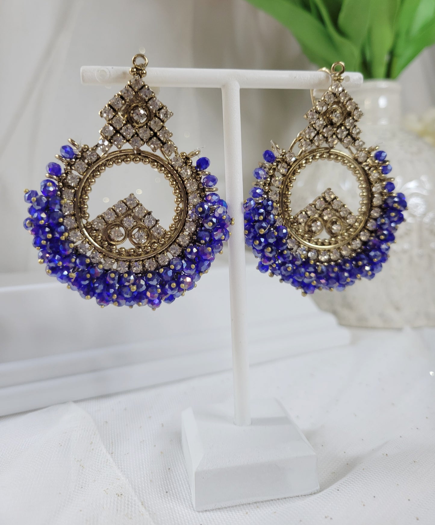 Sapphire Gajra Saveer Earrings